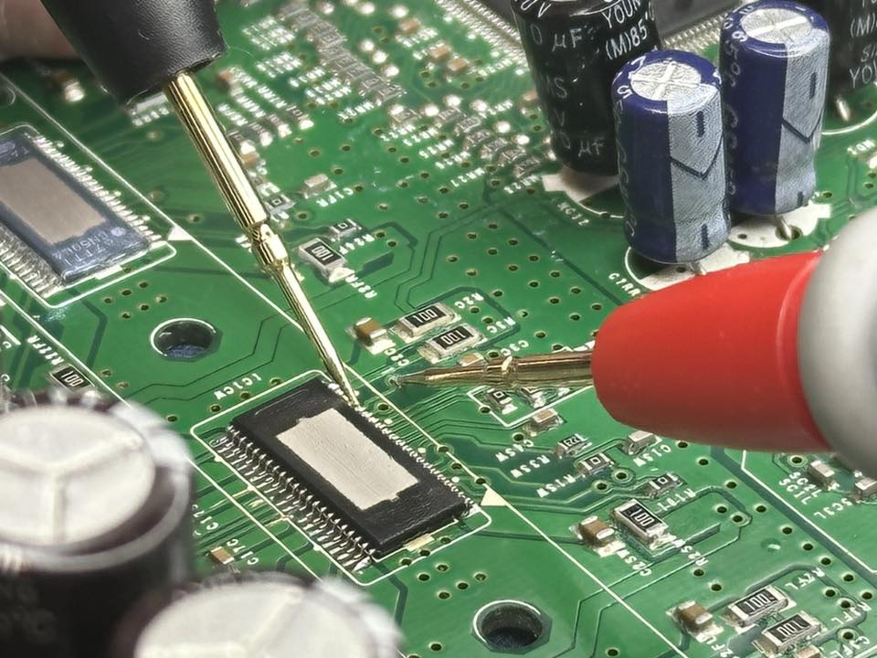 Audio speaker electronics board under repair